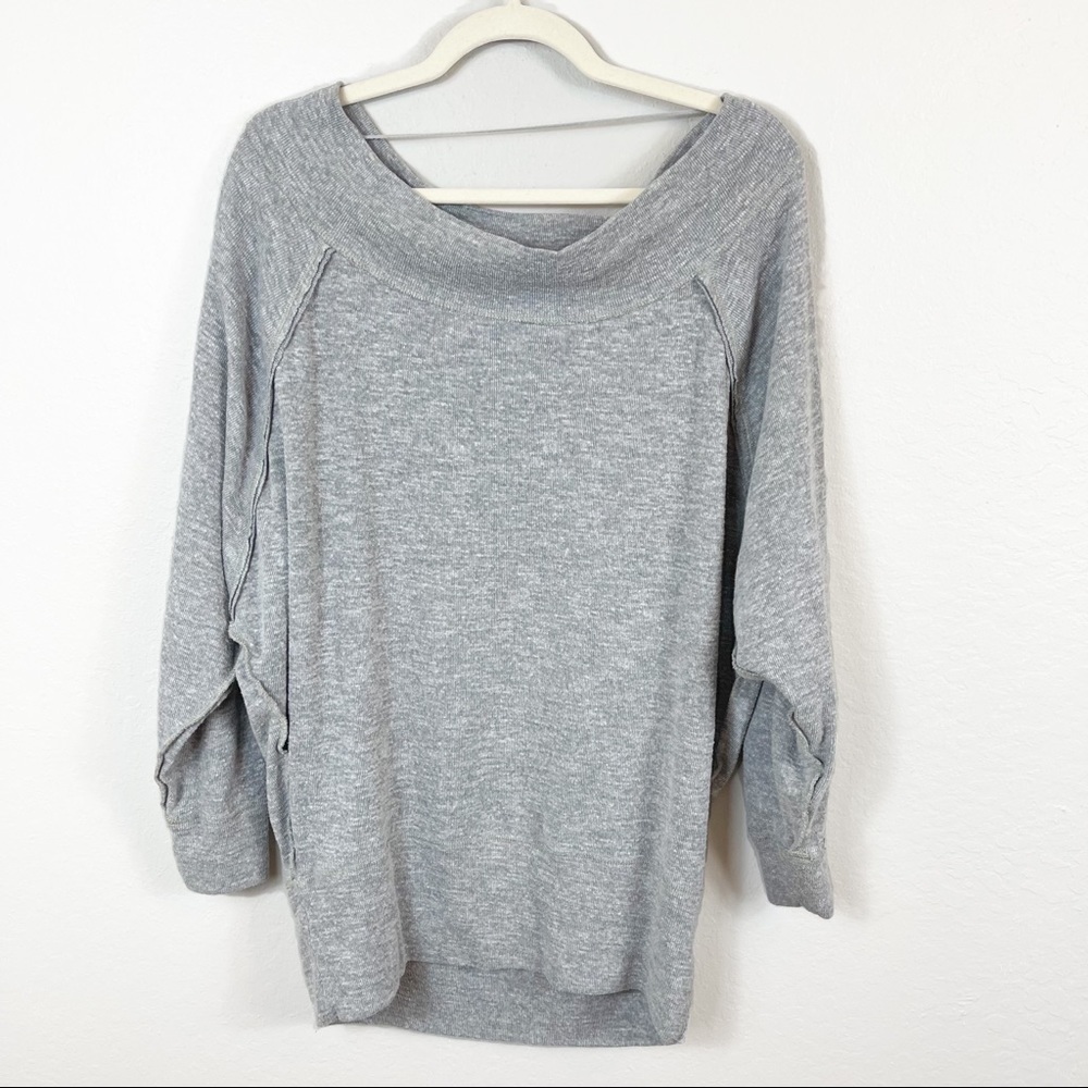 WE THE FREE Grey Oversized Long Sleeve Sweatshirt